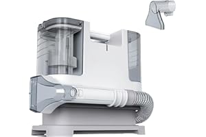 KOUAMOR Nettoyeur de tapis, nettoyeur à vapeur compact pour tapis et canapés, moteur puissant de 400 W, 2 réservoirs d'eau extra larges, convient à tous les types de tissus