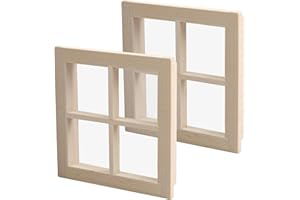Puppenhaus Möbel, Dancepandas 2 Stück Puppenhaus Zubehö Holzfensterrahmen Modelle 1:12 Puppenhaus Fenster Winziges Fenster Bastelzubehör Spielzeug für Puppenhäuser Dekoration