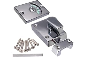 ZCHUI Indicador de bloqueo de puerta, cierre de puerta para baño vacante/enganchado cromo bloqueo, indicando ocupado, DeadBolt privacidad división puerta cierre para baño WC público aseo aseo aseo