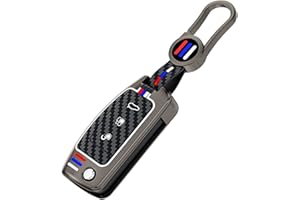 OTMIK Aleación de Zinc Fibra de Carbono Silicona Llavero Coche Fundas para Ford Focus 2 MK2 Fiesta Mondeo Galaxy Falcon Territory Ecosport Llavero Accesorios (Mate)