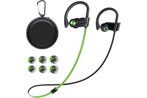 NUASI Casque Bluetooth sans Fil Sport, Ecouteur Bluetooth Sport, Bluetooth 5.3, Basses stéréo HD, Étanchéité IPX7 Écouteur Sport Adapté à la Course à Pied Cyclisme Fitness Bureau, Vert