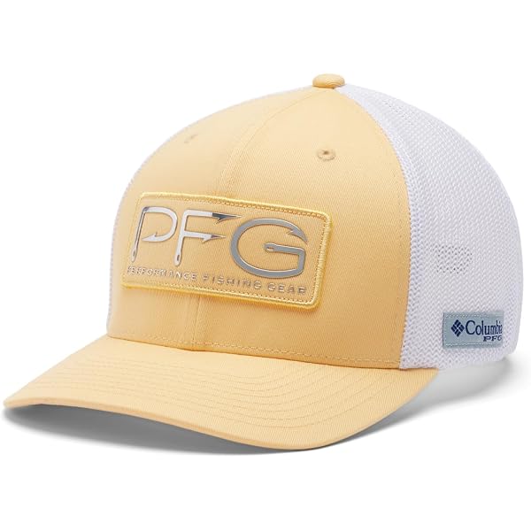 Columbia PFG Trucker Snapback Hat - Performance Fishing Gear, Red Spark/White, One Size