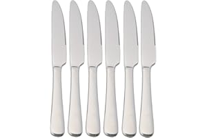 Etrexonline Lot de 6 couteaux à fruits en acier inoxydable, 19,5 x 1,95 cm, passent au lave-vaisselle