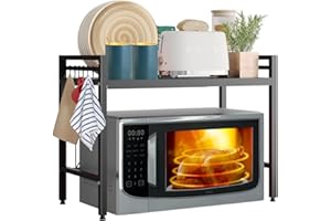 AIQII Estante extensible para microondas de 2 niveles