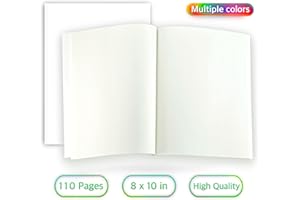 Krisp® Blank Book for Writing and Drawing - White Cover Minimalist Journal for Kids and Adults