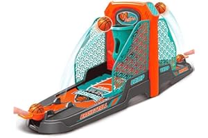 BAKAJI Gioco da Tavolo Basket Palla Canestro Doppio Fronte Retro Giocattolo Bambini per 2 Giocatori con 6 Palline Giochi di società Dimensione 26 x 70 x 17 cm