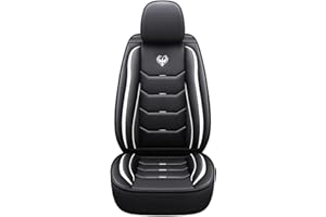 CAR PASSION 1 Funda Deportiva Universal para Asiento de Coche en Cuero sintético, Delantero con reposacabezas, Compatible con airbag Lateral, Look dinámico (1 Funda Blanca)