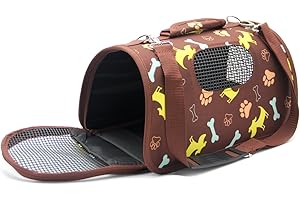 BPS BUENA PET SHOP BPS® Sac de Transport en Tissu pour Animaux de Compagnie Chiens Chats Animaux transporteurs 3 Tailles S/M/L au Choix (S, Marron) BPS-5638M