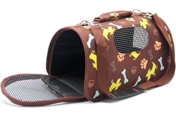 BPS Sac de transport pour animaux de compagnie, chats, transporteurs, 3 tailles S/M/L au choix (L, Marron) BPS-5636M