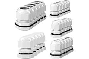 Dawenur 25Pcs Pressacavo M12 M16 M18 M20 M25 Regolabile IP68 Connettori Impermeabili, Pressacavi Elettrici Impermeabile per Esterno, Giardino, Scatola di Derivazione