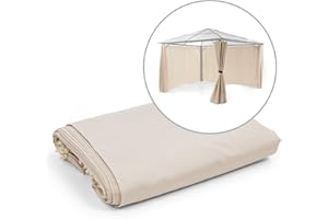 blumfeldt Pantheon Solid Sky Ambient Solar pabellón, Pared Lateral, Accesorios: 4 Paredes Laterales, protección del Viento y de miradas, poliéster de 140 g/m², hidrófugo, 3 x 4 m, Beige