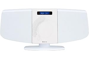 Denver Bluetooth DAB+ CD Player HiFi with Motorised CD Door | Stereo Speakers, Wall Mountable, Mains Powered, LED Display, Remote Control, FM, USB, AUX IN & MP3 MDA-320