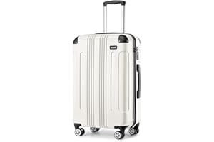 Kono 28 Inch Large Hard Shell Luggage Lightweight ABS 4 Wheels Spinner Business Trip Trolley Case Suitcase (Beige)