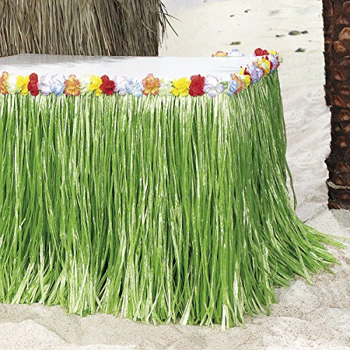 Tischumrandung für Hula Hawaii Beachparty mit bunten Blumen Tiki Deko Palandi®
