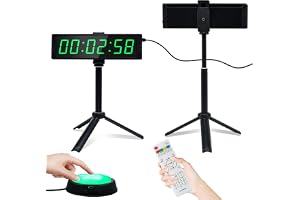 GANXIN Gym timer klocka med start/stoppknapp nedräkningstimers med | Fitnesstidtagning med stativ, LED-intervalltimer, 12/24H digital väggtimer för hemmagym träning