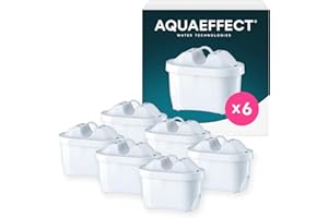 AQUAEFFECT MAX+ Water Filter Cartridges,Replacement for Brita® Maxtra+® Plus,Maxtra Pro® All-in-1,Compatible with Brita® Marella® Jug,Reduces Chlorine & Limescale,Eco-Friendly Choice (6)