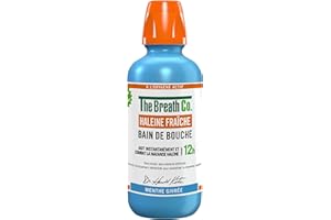 The Breath Co - Bain de Bouche Sans Alcool - Formule développée par un dentiste - Haleine Fraîche pendant 12 heures* - Menthe Givrée, 500ml