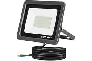 Maxesla 50W Faretto LED da Esterno, 4000 Lumens Impermeabile IP66, 72 Super Luminosa, Faro Luce Naturale per Giardino Cortile Garage