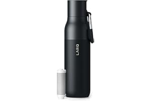 LARQ Botella con filtro Flip Top 500ml – Acero inoxidable aislado, Termica, Sorbete de baja presión, Filtros Nano Zero de larga duración, Libre de BPA, Obsidian Black