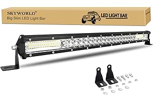 SKYWORLD Barra LED Fuoristrada 61cm 216W Ultra Sottile Fari Led Trattore 7D Barra Luce Led Combinata Faretto Fendinebbia Luce Faro da Lavoro Lampada per Auto Camion 4x4 SUV ATV UTV