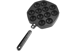 Takoyaki Pan, Asixx 12 Vertiefungen Aluminium Antihaft-Takoyaki Grill Pan Plate Octopus Ball/Pancake Maker