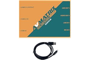 AVMATRIX UC2218-4K Video Game Capture Card for Live Stream 1440p/ 4K, Capture two HDMI videos and audios simultaneously, 4K@60Hz Uncompressed video & audio capture USB 3.1 TYPE-C,Plug-and-Play