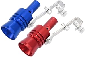 X AUTOHAUX 2pcs XL Size Universal Car Turbo Sound Exhaust Muffler Red Blue