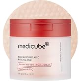 medicube Toner Pads Red Succinic Acid Panthenol Facial Peeling Pad | Gentle Exfoliating Toning Discs for Acneic Trending Skin
