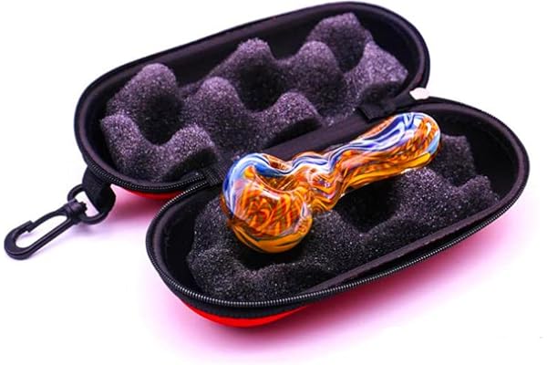 Aoheuo Pipe à fumer en verre soufflé à la main 10,2 cm Emballage cadeau Tube en verre (A)