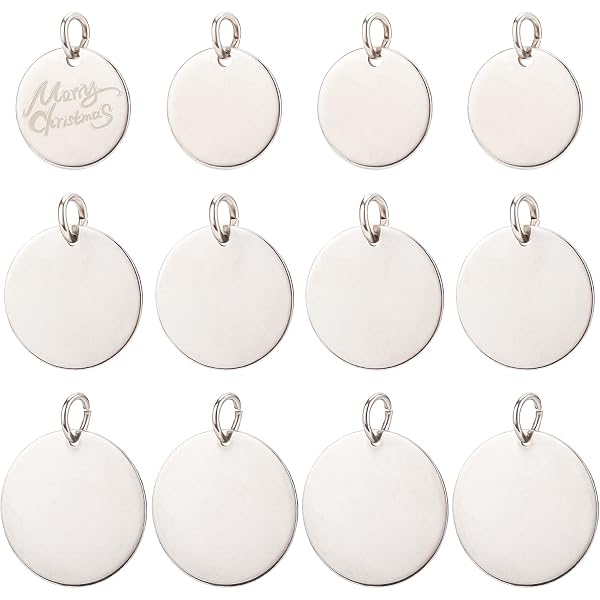 PATIKIL 6 Pezzi Ciondoli A Cuore In Acciaio Inossidabile 304 - Etichette Metallo Vuote 35x33 Mm Per Incisione Laser E Gioielli Fai Da Te - Tono Argento