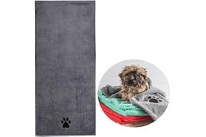 AidShunn Haustier Handtuch Microfaser Handtücher Extra Saugfähig Schnelltrocknend Kleine Waschbar Komfortabel Badehandtuch für Haustiere Hunde Katzen (Grau, 20 x 39 Zoll)