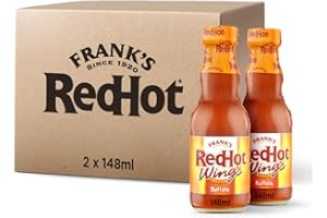 Frank's RedHot Buffalo Wings Sauce 148 ML | Pack of 2 | Hot Chilli Sauce | Irresistible Taste | Vegan & Non-Vegan Cuisine | Perfect for Chicken Wings, Burritos, and Fajitas