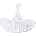 AL FAKHAMA Paper Label Tags With String/twine (11 CM X 5.5 CM) Paper Gift Tags For Events, Luggage Tags, Birthday Party, Wedding Gift Favors - Pack of 100 Pcs