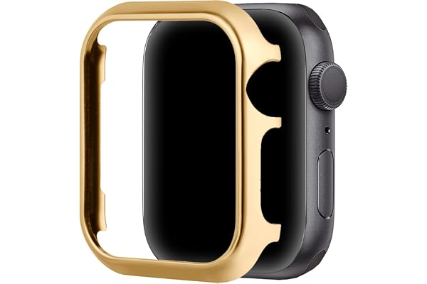 Rostfritt stålfodral kompatibelt med Apple Watch Series 6 40 mm, metallskyddsfodral ultratunt mot repor klockfodral Blingmeister hårt fodral stöttåligt kompatibelt med Apple iWatch 40 mm