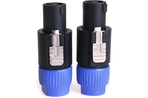 NANYI NL4FC speakon Cable Amplifier Connector, Audio Speaker Plug Twist Lock 4 Pole Speaker Plug Compatible with Neutrik Speakon NL4FC, NL4FX, NLT4X, NL2FC - 2 Pack