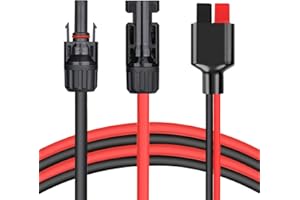HOIIME Cavo di ricarica solare da 10 AWG a Anderson, adattatore da 45 A, solare a spina Anderson, cavo solare, cavo di prolunga per generatori portatili, accumulo di energia, RV (60 cm)