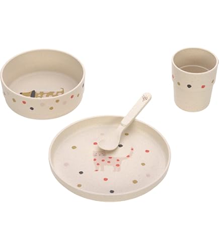 Sterntaler Baby Unisex kinderservies set porseleinen servies set 3-delig ijsbeer Elia - ontbijtset, babyservies - wit