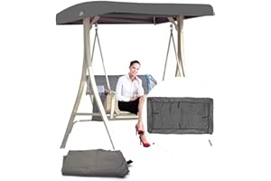 DFANCE Techo De Repuesto para Columpio De Jardín Universal Toldo Balancin Jardin 2 3 Plazas Fundas para Columpio Exterior Toldo Recambio Balancin para Patio Jardín,Grey