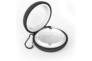 Juspota Cendrier Portable, Cendrier de Poche Anti Odeurs, Fermeture à Glissière Cendriers Fermé de Voyage avec Porte-clés, Blanc