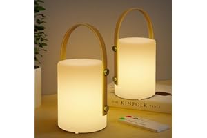 FUYO 2 Pcs Lampe extérieur LED Lampe de table sans fil portable Lampe de table rechargeable à intensité variable avec multicolore Lampe de jardin pour l'extérieur BBQ Jardin Bar Terrasse