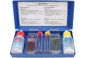 Joyzan Kit de test de PH de piscine, outil de test de chlore de piscine Kit de test de PH de chlore Accessoires de boîte de test de qualité de l'eau pour test de recharge chimique d'eau de spa piscine