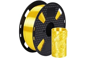 Brillante Brillo Amarillo PLA Impresora 3D Filamento PLA 1.75 mm 1KG 2.2LB Bobina Material de impresión 3D Sedoso Metálico Amarillo Metal Oro Plata Cobre PLA CC3D Seda Dorado Color Amarillo
