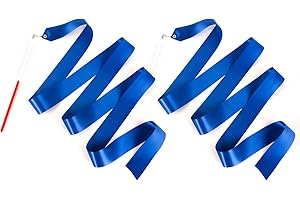 Mr Rex 2PCS Dance Wands Ribbon Streamers for Boys Girls Toddler Gymnastics, Kids Worship Praise Dance, Pretend Play, Ribbon Twirling, Talent Show, Outdoor Garden Toys