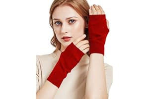Novawo Wool Blend Fingerless Gloves Arm Warmers Soft Texting Gloves for Unisex