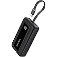 Anker Zolo Power Bank, 10,000mAh 30W High-Speed Portable Charger with Built-In USB-C Cable, Battery Pack For iPhone 16/16 Plus/16 Pro/16 Pro Max/15 Series, Galaxy, and More (Black, 10000 mAh)