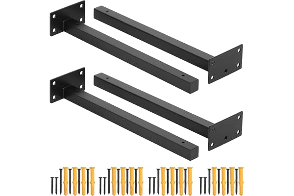 Faankiton 4 Pièces Équerre Étagère de Fixation, Supports D'étagère Murale, Support Flottant Industriels, Équerre Étagère Industrielle 20 mm D'épaisseur, Capacité de Charge : 40-60kg (30CM)