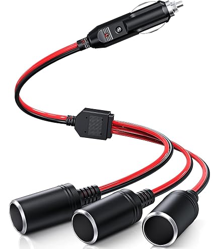 Prolunga Accendisigari Auto Con Interruttore E SAE - 12V/24V, Cavo 14AWG 1m, Fusibile Incluso