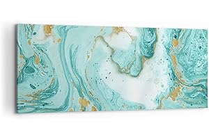 ARTTOR Cuadros Decoracion Salon Abstracción Azul Agua moderno Lienzos decorativos 120x50cm Cuadro Sobre Lienzo Moderno Dormitorio Cocina Cuadros Pared Imágenes Wall Art Prints Decor Grande AB120x50-2937