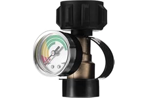 Yardwe Manomètre Propane Niveau Indicateur Propane Cylindre Jauges 3 Couleurs Codées Universel Propane Gaz Jauge Type 1 Connexion (20-40Lb)