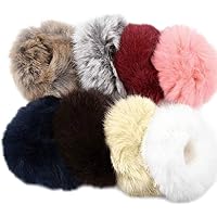 THE CHOICE R Products Fluffy Soft Fur Elastic Multicolour Hair Rubber Bands for Kids Girls Women (Pack of 5)